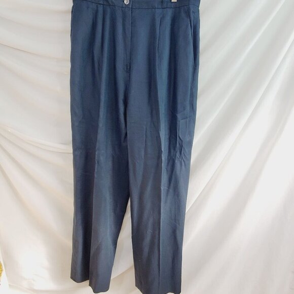 Whitham & Whyte Women's Black Dress Pants Pleated Front Straight Leg 14 (C-2) - Picture 1 of 10